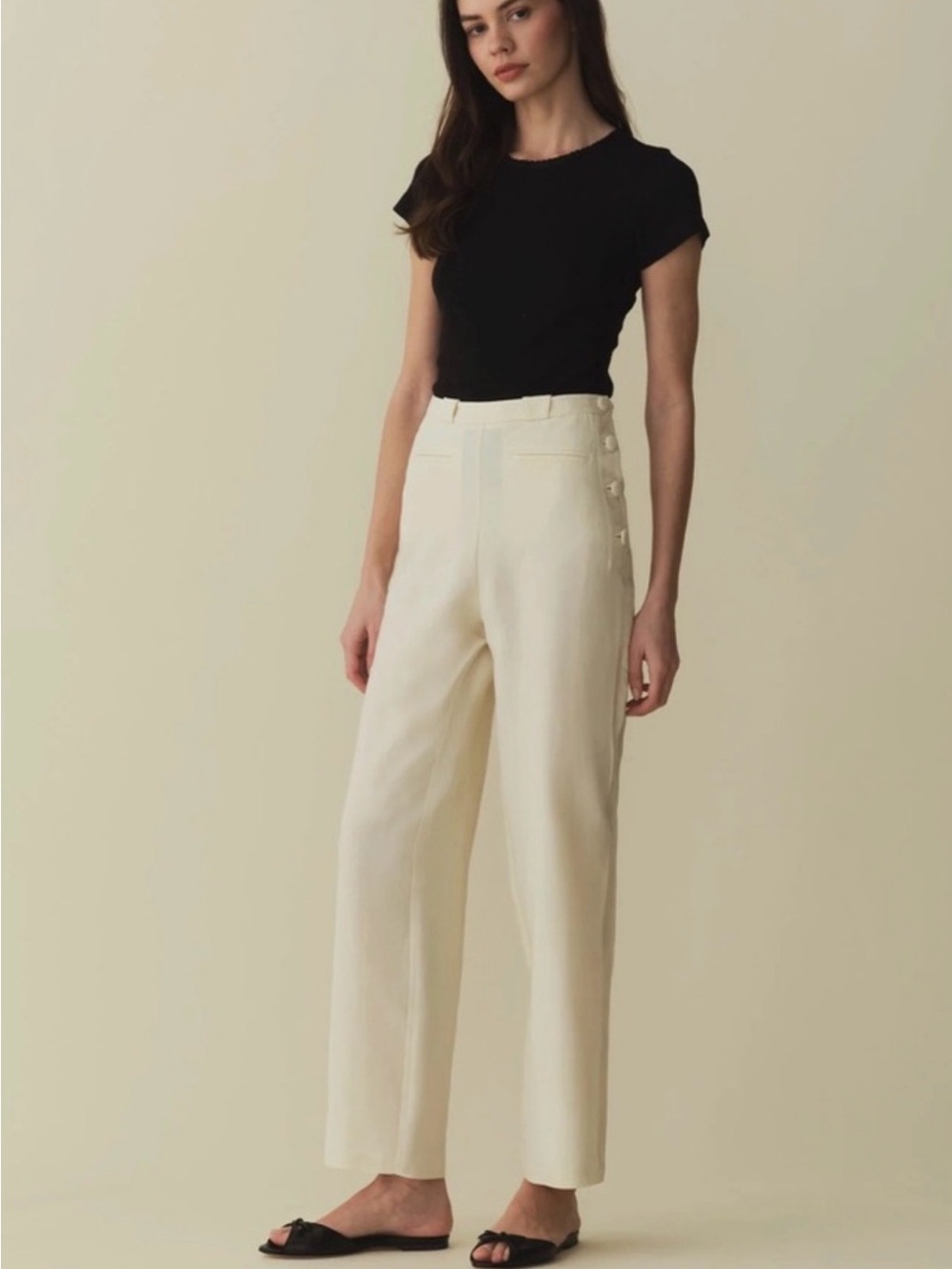 DOEN NWT Stratford Pant - Cream Sz 4 NWT